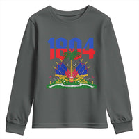 Haiti 1804 Independence Year Graphic Youth Sweatshirt Haitian Pride Coat of Arms National Heritage