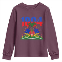 Haiti 1804 Independence Year Graphic Youth Sweatshirt Haitian Pride Coat of Arms National Heritage