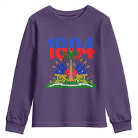 Haiti 1804 Independence Year Graphic Youth Sweatshirt Haitian Pride Coat of Arms National Heritage