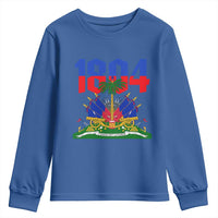 Haiti 1804 Independence Year Graphic Youth Sweatshirt Haitian Pride Coat of Arms National Heritage