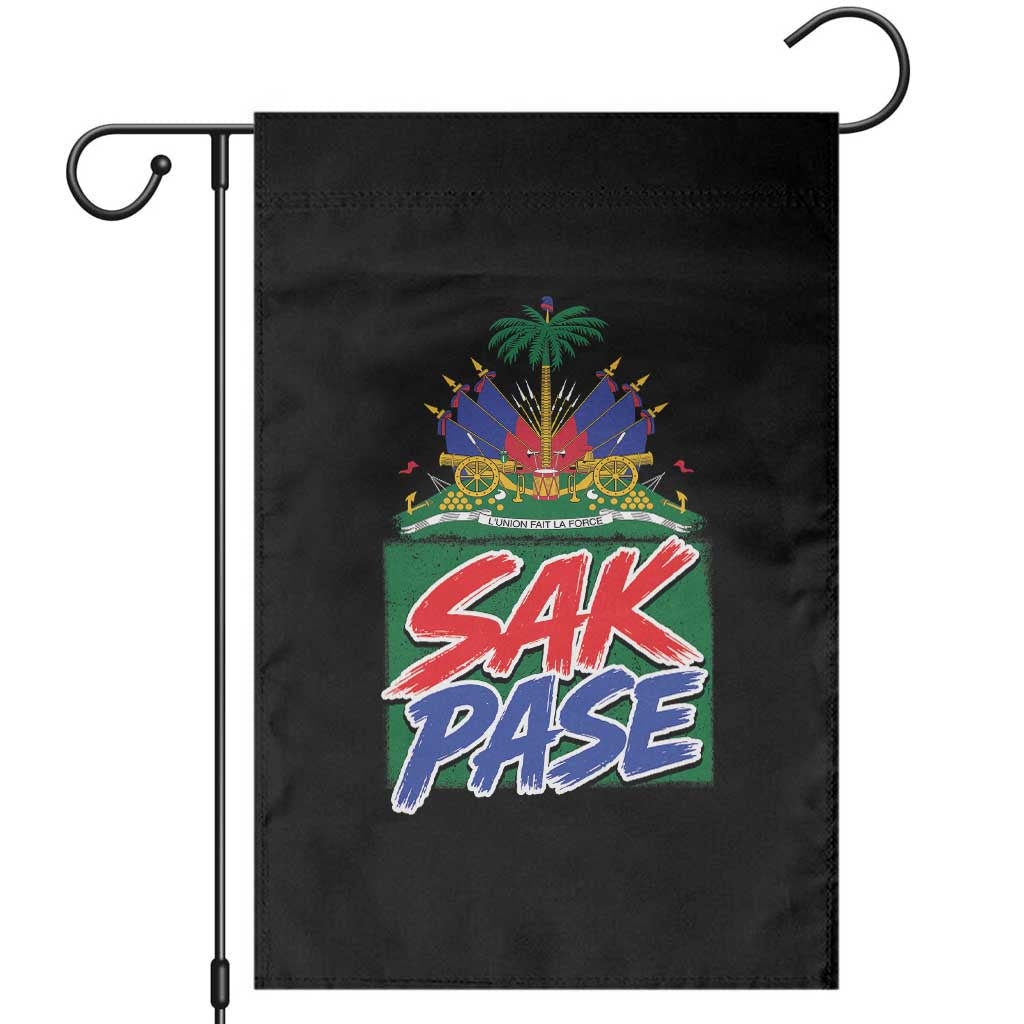 Sak Pase Haitian Creole Greeting Garden Flag National Crest Cultural Haiti Pride
