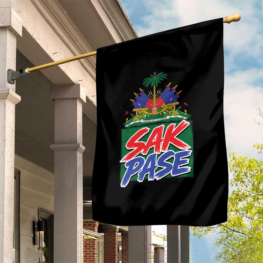 Sak Pase Haitian Creole Greeting Garden Flag National Crest Cultural Haiti Pride