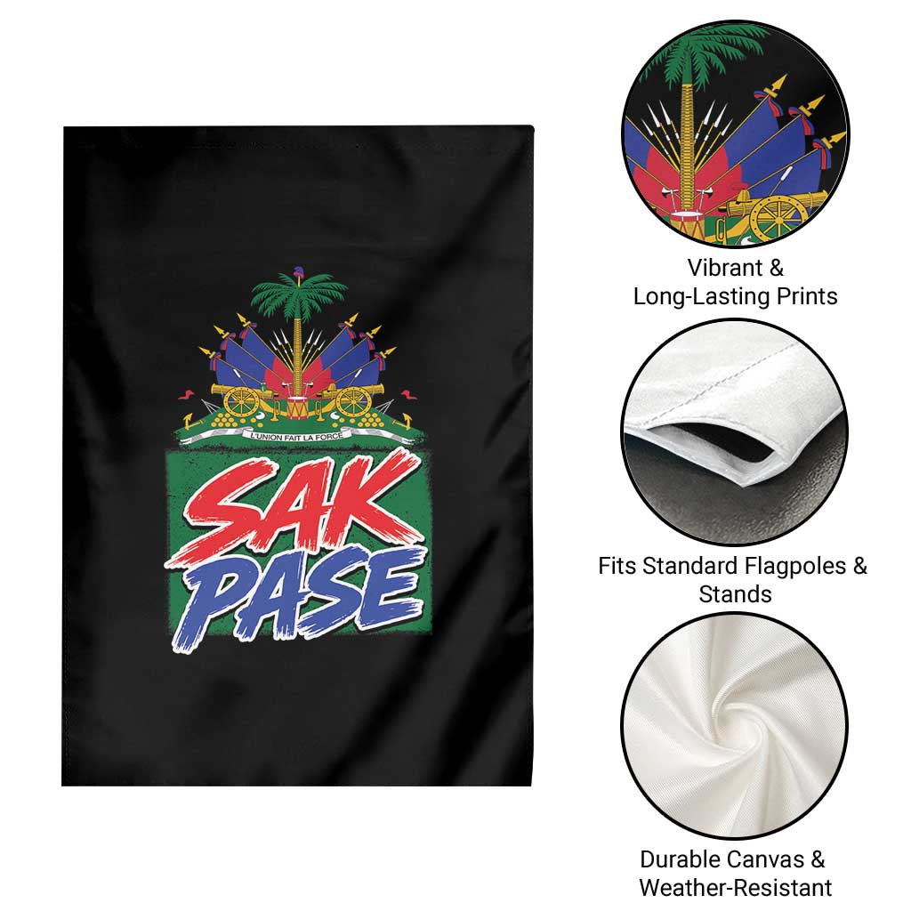 Sak Pase Haitian Creole Greeting Garden Flag National Crest Cultural Haiti Pride