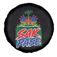 Sak Pase Haitian Creole Greeting Spare Tire Cover National Crest Cultural Haiti Pride