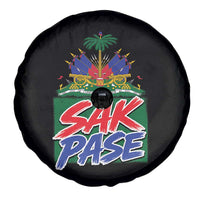 Sak Pase Haitian Creole Greeting Spare Tire Cover National Crest Cultural Haiti Pride