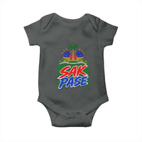 Sak Pase Haitian Creole Greeting Baby Onesie National Crest Cultural Haiti Pride
