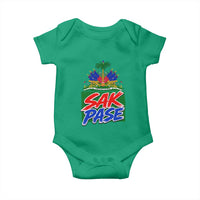 Sak Pase Haitian Creole Greeting Baby Onesie National Crest Cultural Haiti Pride