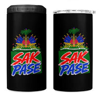 Sak Pase Haitian Creole Greeting 4 in 1 Can Cooler Tumbler National Crest Cultural Haiti Pride