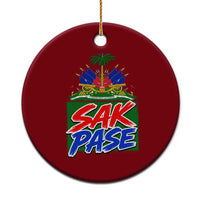 Sak Pase Haitian Creole Greeting Ceramic Ornament National Crest Cultural Haiti Pride