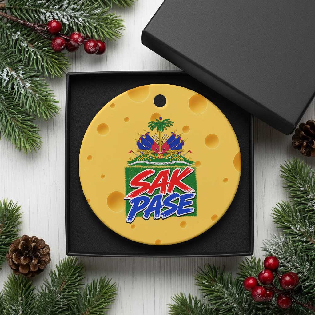 Sak Pase Haitian Creole Greeting Ceramic Ornament National Crest Cultural Haiti Pride