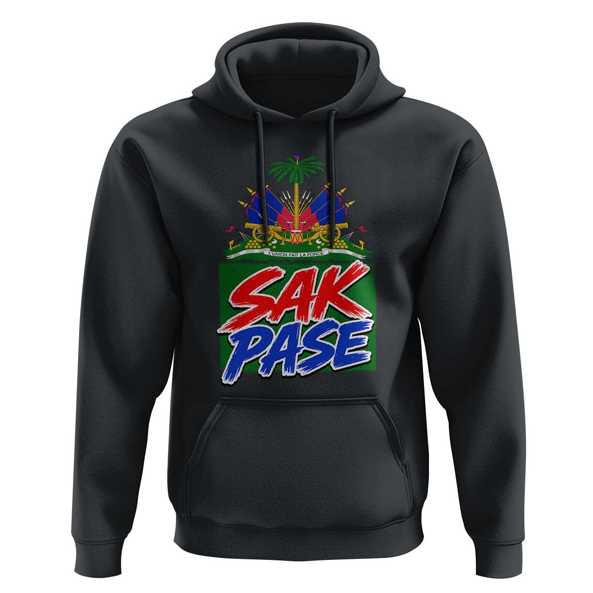Sak Pase Haitian Creole Greeting Hoodie National Crest Cultural Haiti Pride