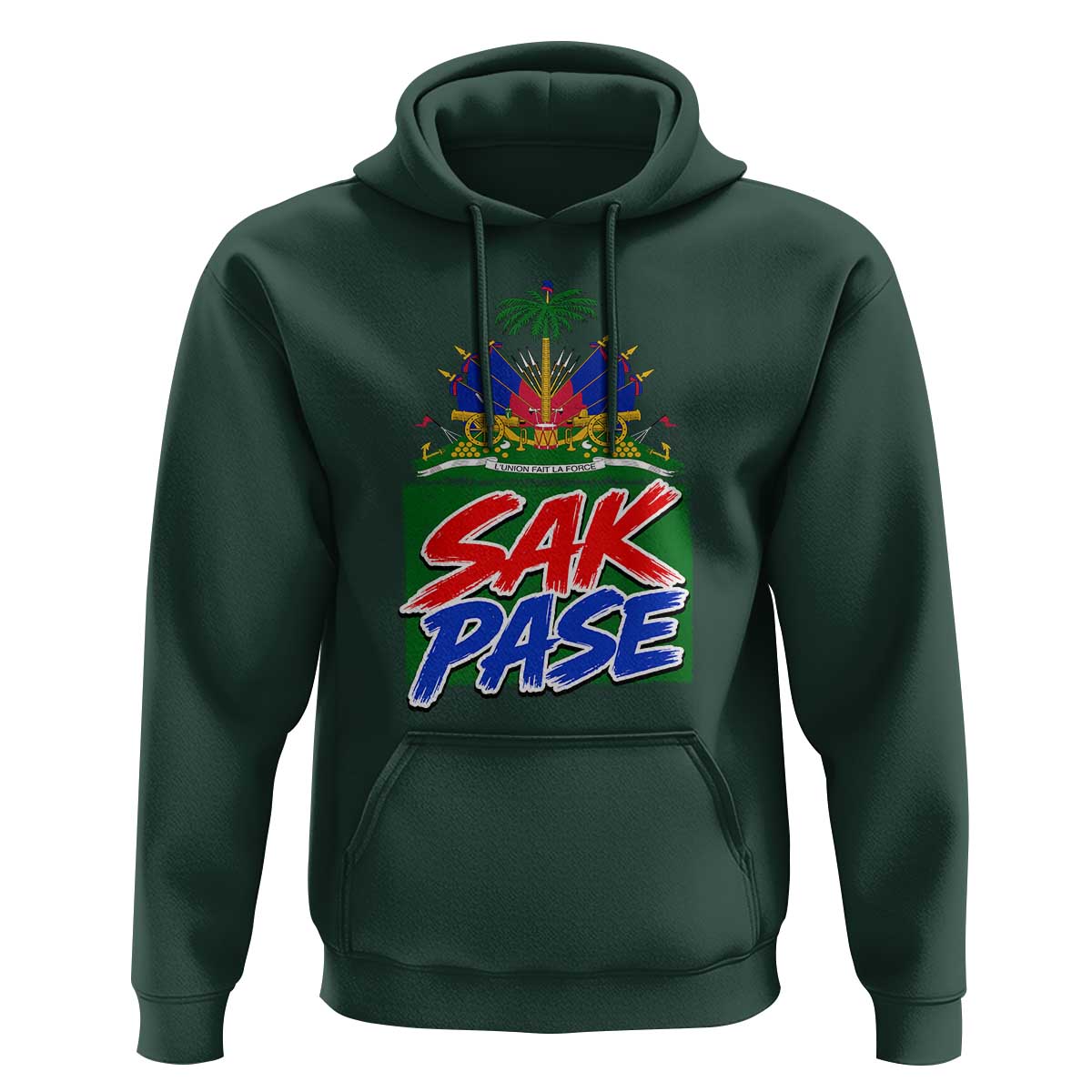 Sak Pase Haitian Creole Greeting Hoodie National Crest Cultural Haiti Pride
