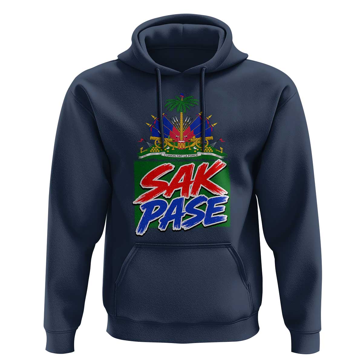Sak Pase Haitian Creole Greeting Hoodie National Crest Cultural Haiti Pride