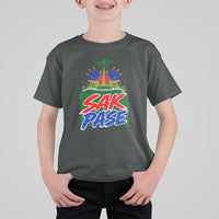 Sak Pase Haitian Creole Greeting T Shirt For Kid National Crest Cultural Haiti Pride