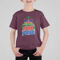 Sak Pase Haitian Creole Greeting T Shirt For Kid National Crest Cultural Haiti Pride