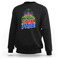 Sak Pase Haitian Creole Greeting Sweatshirt National Crest Cultural Haiti Pride