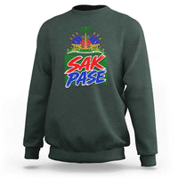 Sak Pase Haitian Creole Greeting Sweatshirt National Crest Cultural Haiti Pride