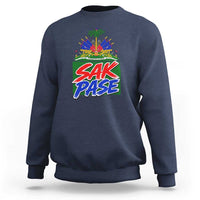 Sak Pase Haitian Creole Greeting Sweatshirt National Crest Cultural Haiti Pride