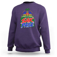 Sak Pase Haitian Creole Greeting Sweatshirt National Crest Cultural Haiti Pride