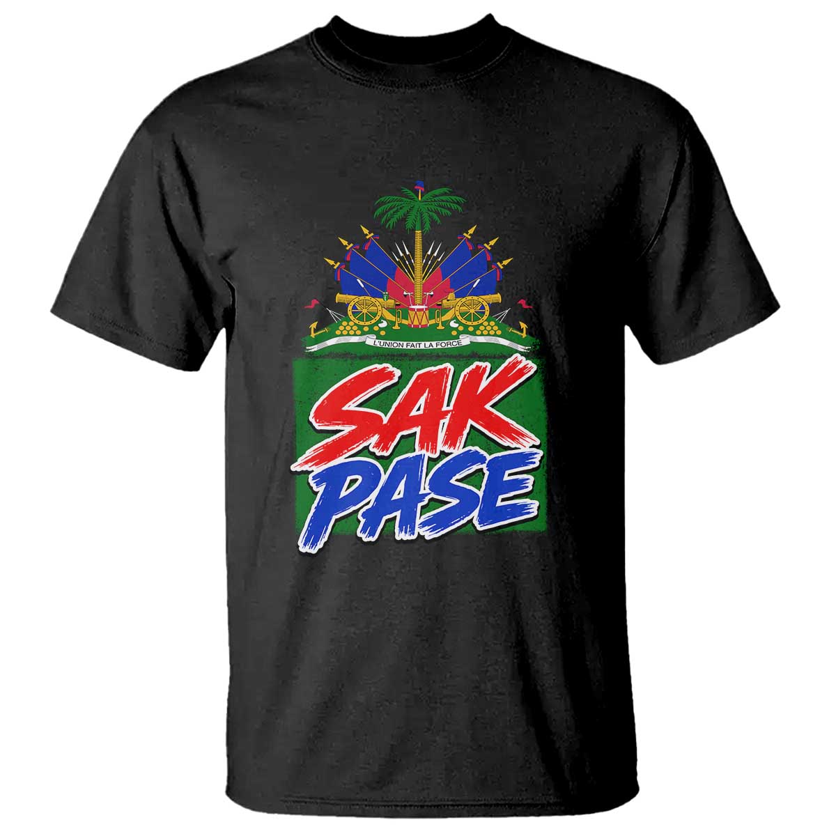 Sak Pase Haitian Creole Greeting T Shirt National Crest Cultural Haiti Pride