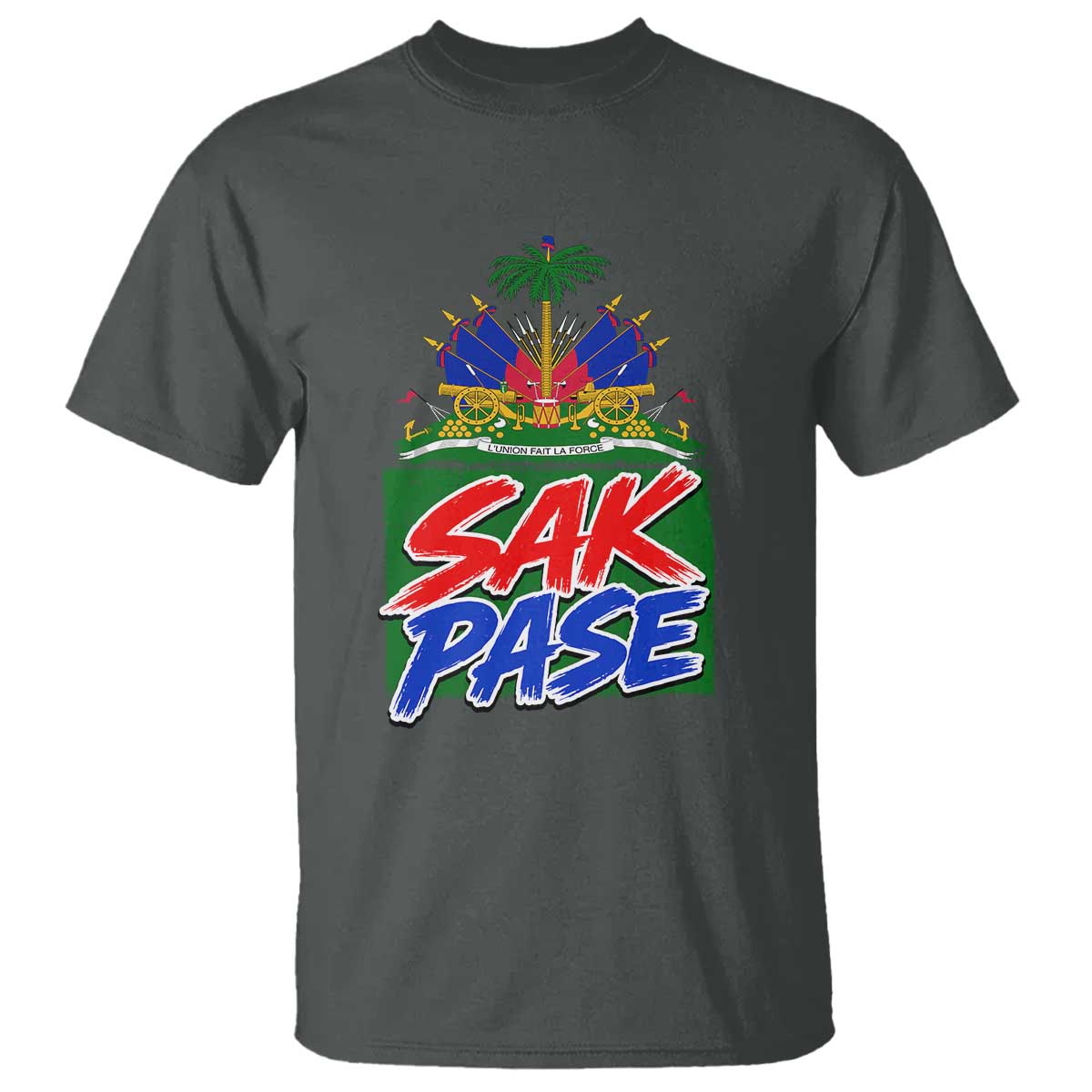 Sak Pase Haitian Creole Greeting T Shirt National Crest Cultural Haiti Pride
