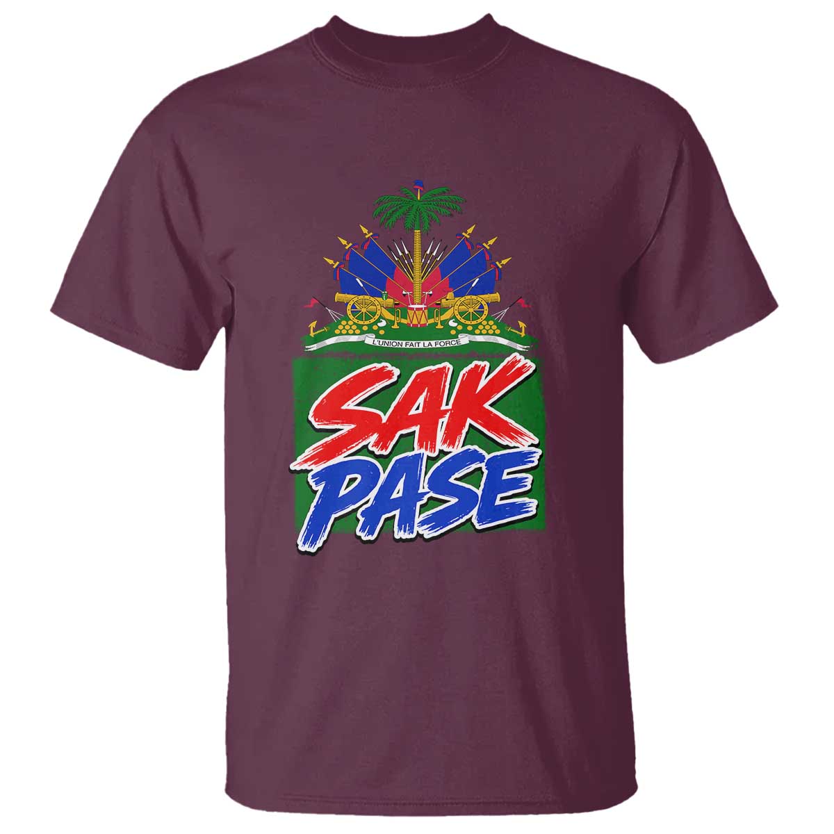 Sak Pase Haitian Creole Greeting T Shirt National Crest Cultural Haiti Pride