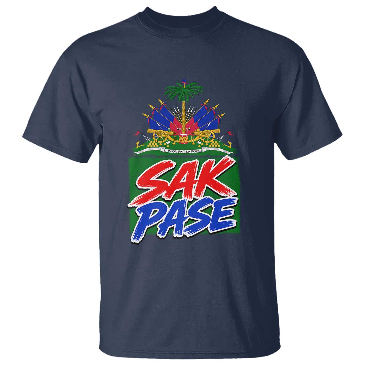 Sak Pase Haitian Creole Greeting T Shirt National Crest Cultural Haiti Pride