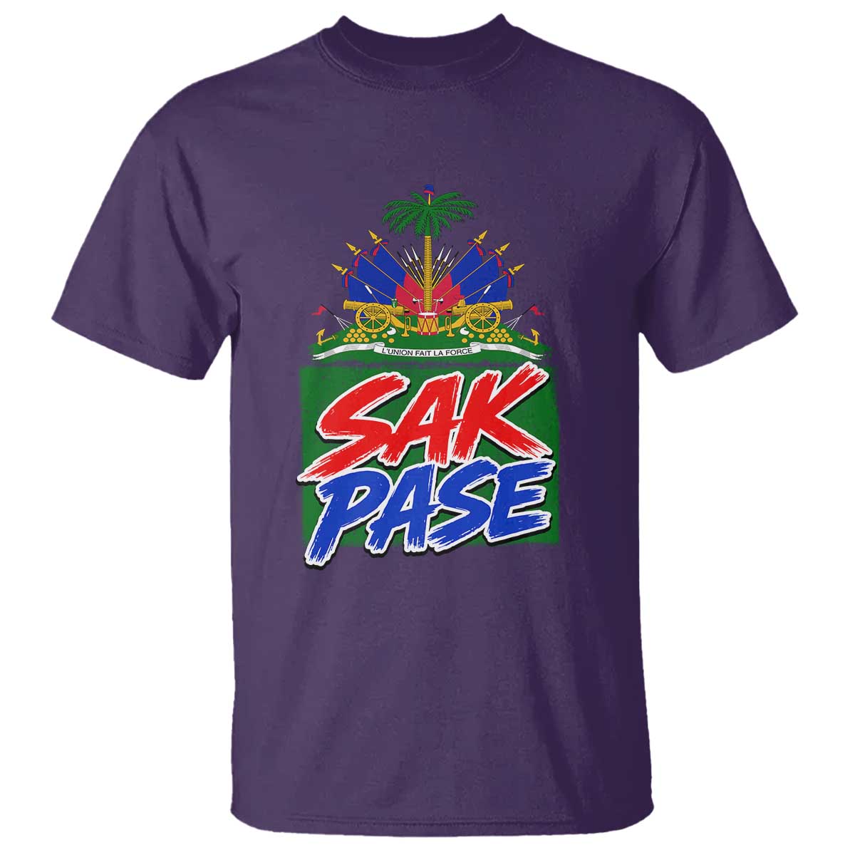 Sak Pase Haitian Creole Greeting T Shirt National Crest Cultural Haiti Pride