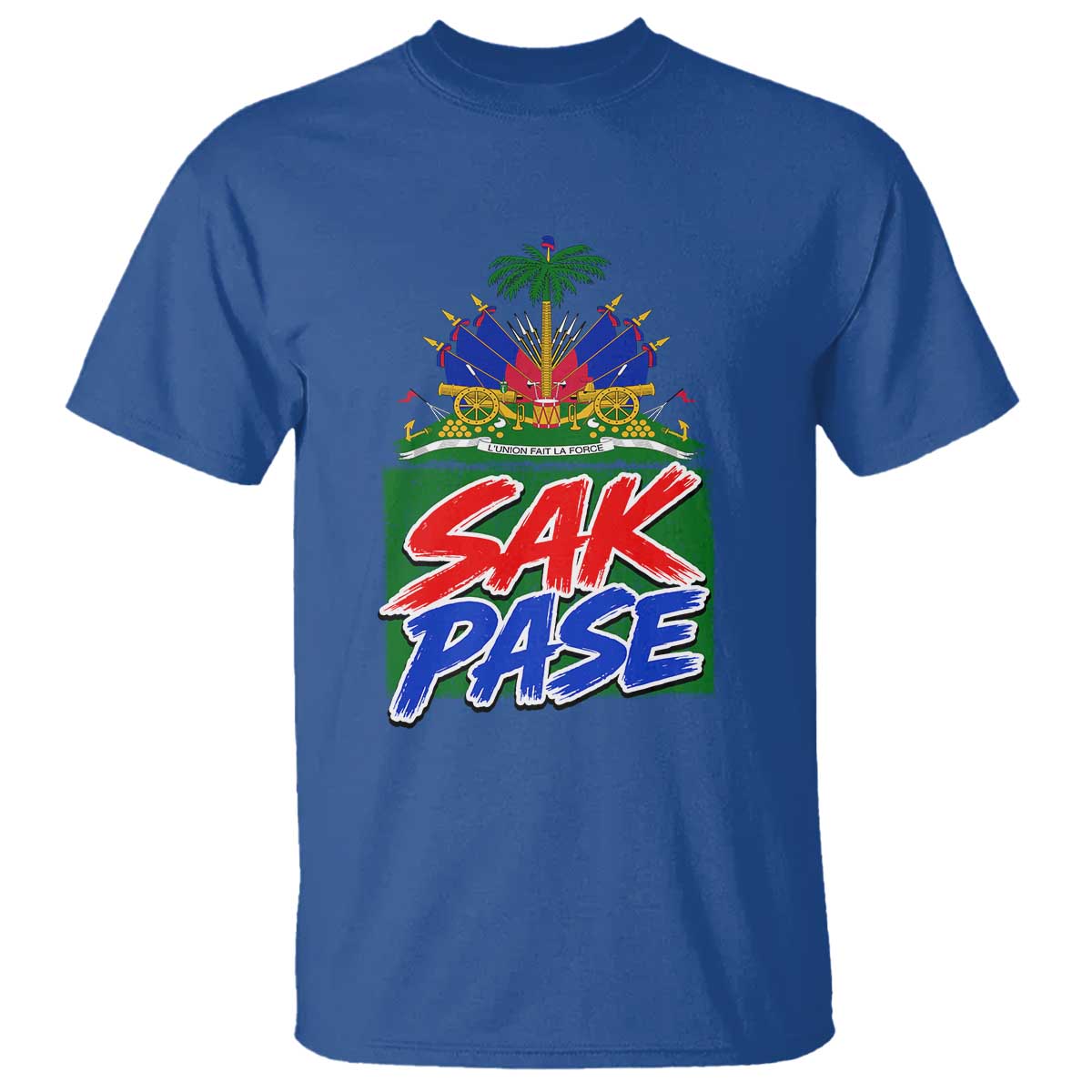 Sak Pase Haitian Creole Greeting T Shirt National Crest Cultural Haiti Pride