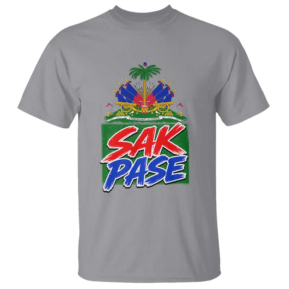 Sak Pase Haitian Creole Greeting T Shirt National Crest Cultural Haiti Pride