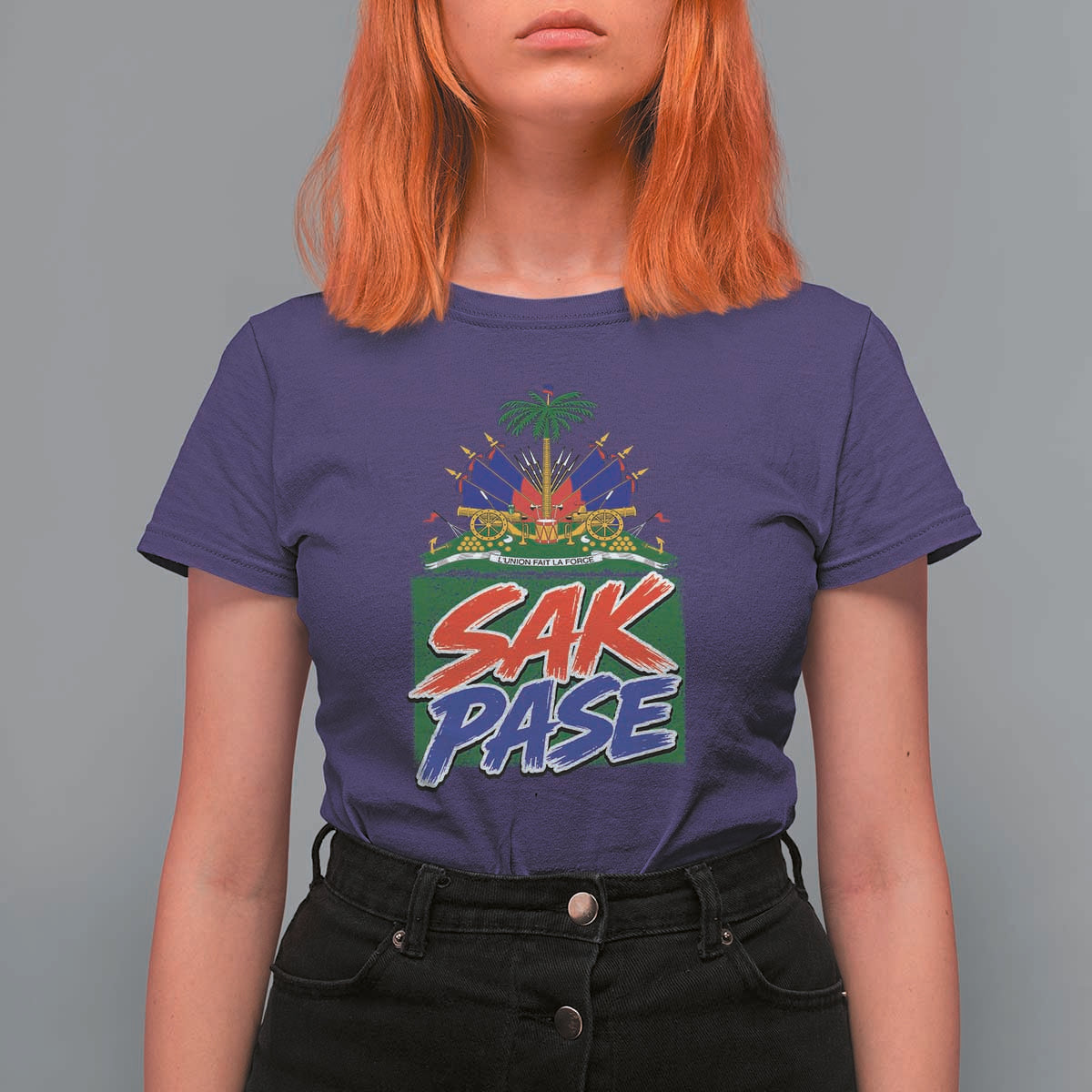 Sak Pase Haitian Creole Greeting T Shirt For Women National Crest Cultural Haiti Pride