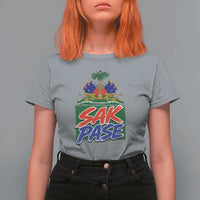 Sak Pase Haitian Creole Greeting T Shirt For Women National Crest Cultural Haiti Pride