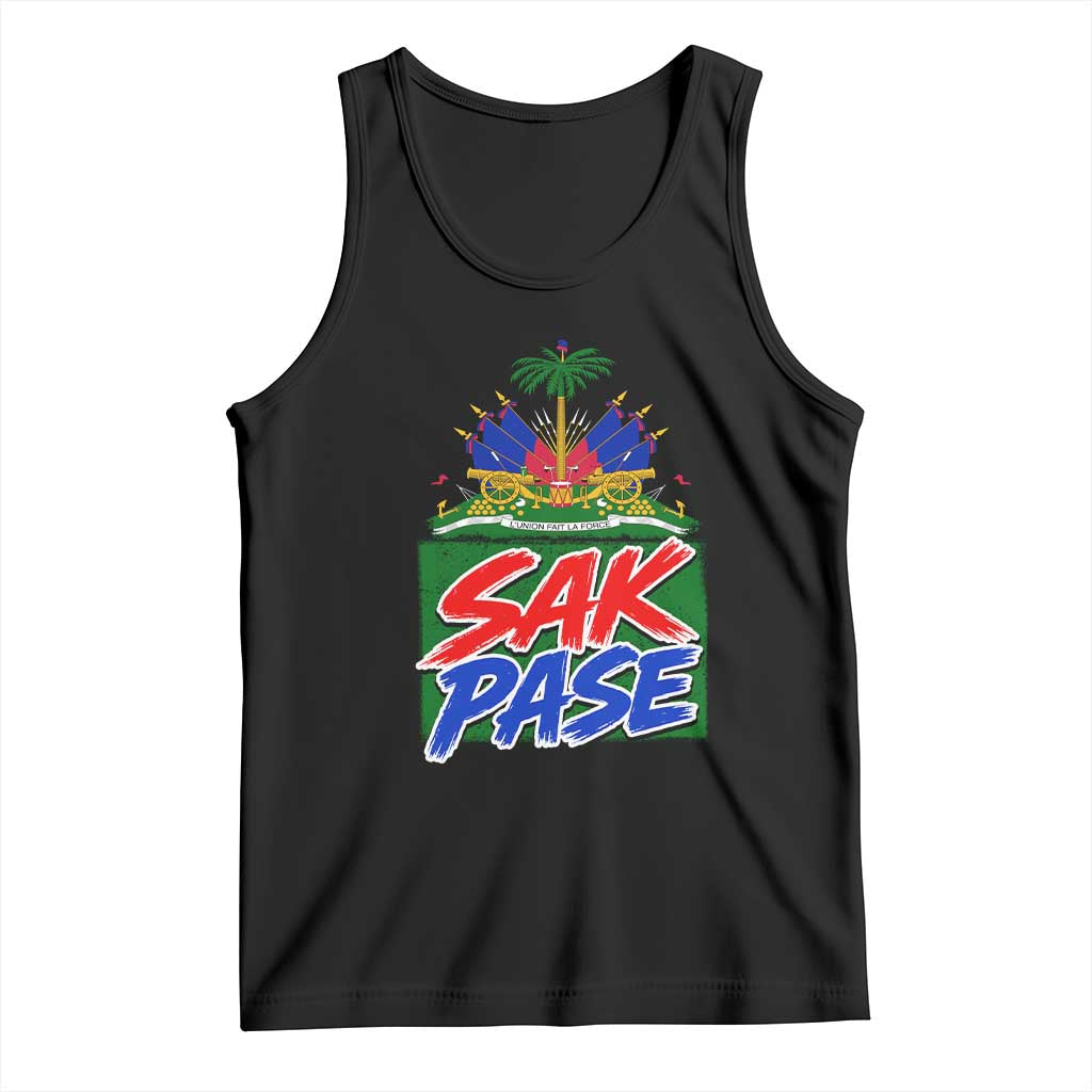 Sak Pase Haitian Creole Greeting Tank Top National Crest Cultural Haiti Pride