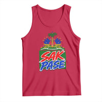 Sak Pase Haitian Creole Greeting Tank Top National Crest Cultural Haiti Pride
