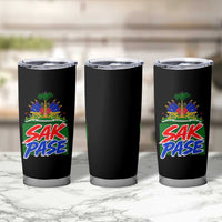 Sak Pase Haitian Creole Greeting Tumbler Cup National Crest Cultural Haiti Pride