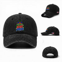Sak Pase Haitian Creole Greeting Washed Cotton Baseball Cap National Crest Cultural Haiti Pride