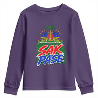 Sak Pase Haitian Creole Greeting Youth Sweatshirt National Crest Cultural Haiti Pride