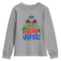 Sak Pase Haitian Creole Greeting Youth Sweatshirt National Crest Cultural Haiti Pride
