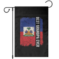 Best Grandpa Ever Haitian Granpapa Garden Flag Vintage Distressed Haiti Flag Father's Day