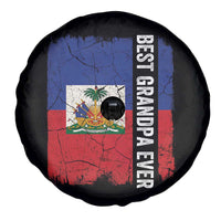Best Grandpa Ever Haitian Granpapa Spare Tire Cover Vintage Distressed Haiti Flag Father's Day