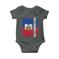 Best Grandpa Ever Haitian Granpapa Baby Onesie Vintage Distressed Haiti Flag Father's Day
