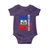 Best Grandpa Ever Haitian Granpapa Baby Onesie Vintage Distressed Haiti Flag Father's Day