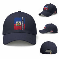 Best Grandpa Ever Haitian Granpapa Baseball Cap Vintage Distressed Haiti Flag Father's Day