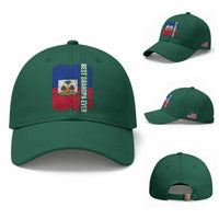 Best Grandpa Ever Haitian Granpapa Baseball Cap Vintage Distressed Haiti Flag Father's Day