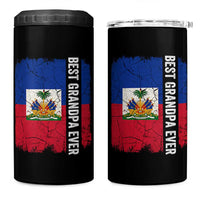 Best Grandpa Ever Haitian Granpapa 4 in 1 Can Cooler Tumbler Vintage Distressed Haiti Flag Father's Day