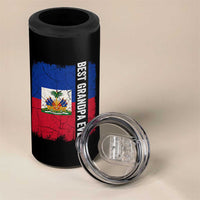Best Grandpa Ever Haitian Granpapa 4 in 1 Can Cooler Tumbler Vintage Distressed Haiti Flag Father's Day