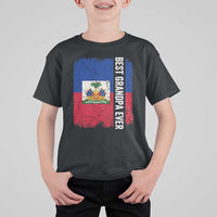 Best Grandpa Ever Haitian Granpapa T Shirt For Kid Vintage Distressed Haiti Flag Father's Day