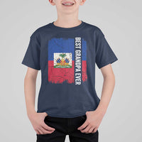 Best Grandpa Ever Haitian Granpapa T Shirt For Kid Vintage Distressed Haiti Flag Father's Day