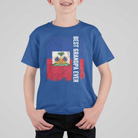 Best Grandpa Ever Haitian Granpapa T Shirt For Kid Vintage Distressed Haiti Flag Father's Day