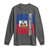 Best Grandpa Ever Haitian Granpapa Long Sleeve Shirt Vintage Distressed Haiti Flag Father's Day